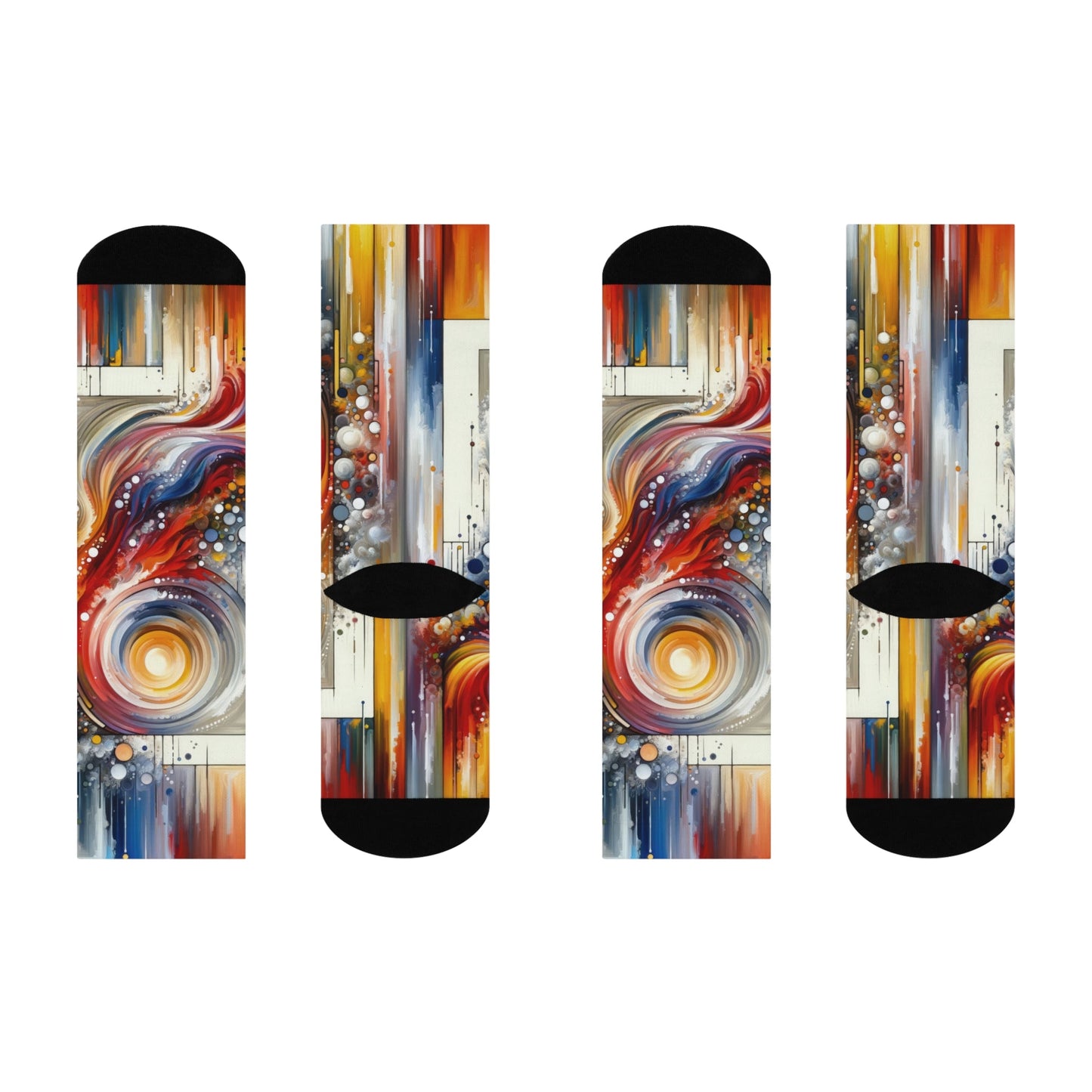 Harmonic Swirl Elegance Cushioned Crew Socks - ATUH.ART