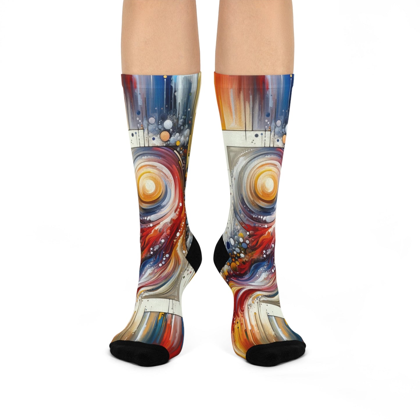 Harmonic Swirl Elegance Cushioned Crew Socks - ATUH.ART