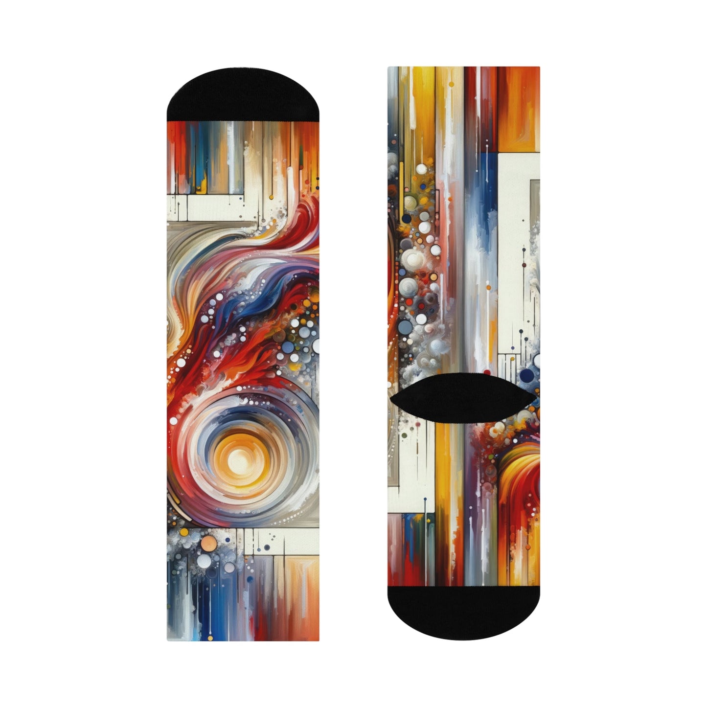 Harmonic Swirl Elegance Cushioned Crew Socks - ATUH.ART