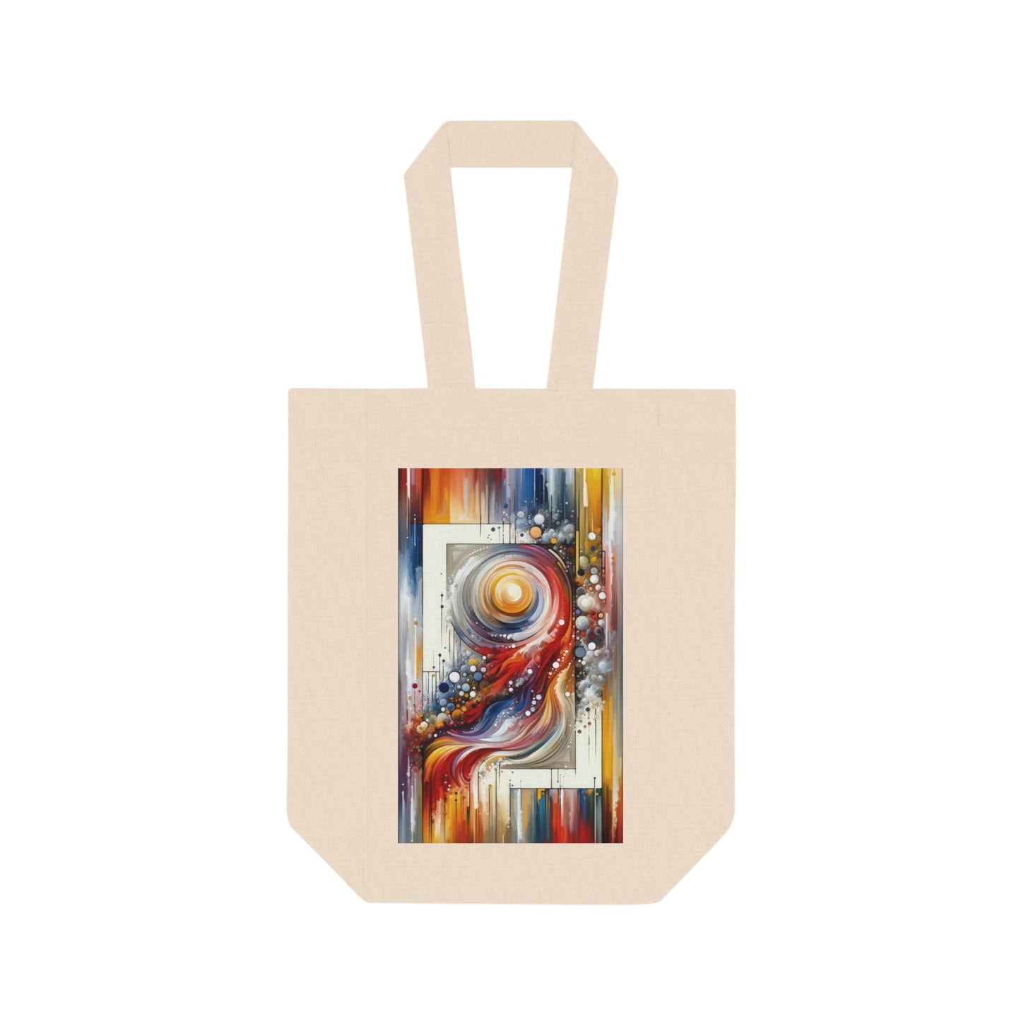 Harmonic Swirl Elegance Double Wine Tote Bag - ATUH.ART