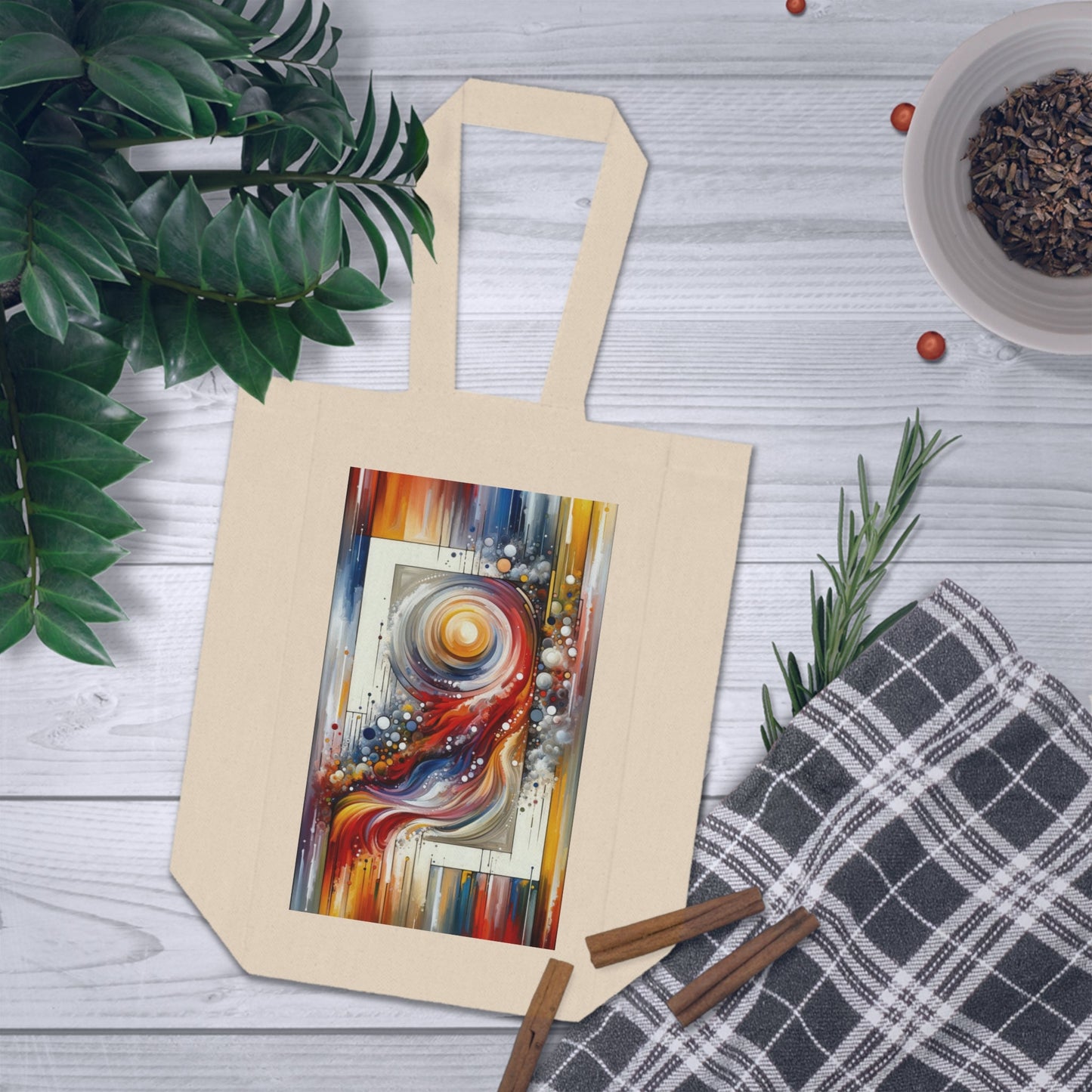 Harmonic Swirl Elegance Double Wine Tote Bag - ATUH.ART