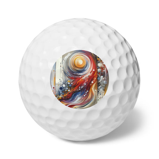 Harmonic Swirl Elegance Golf Balls, 6pcs - ATUH.ART