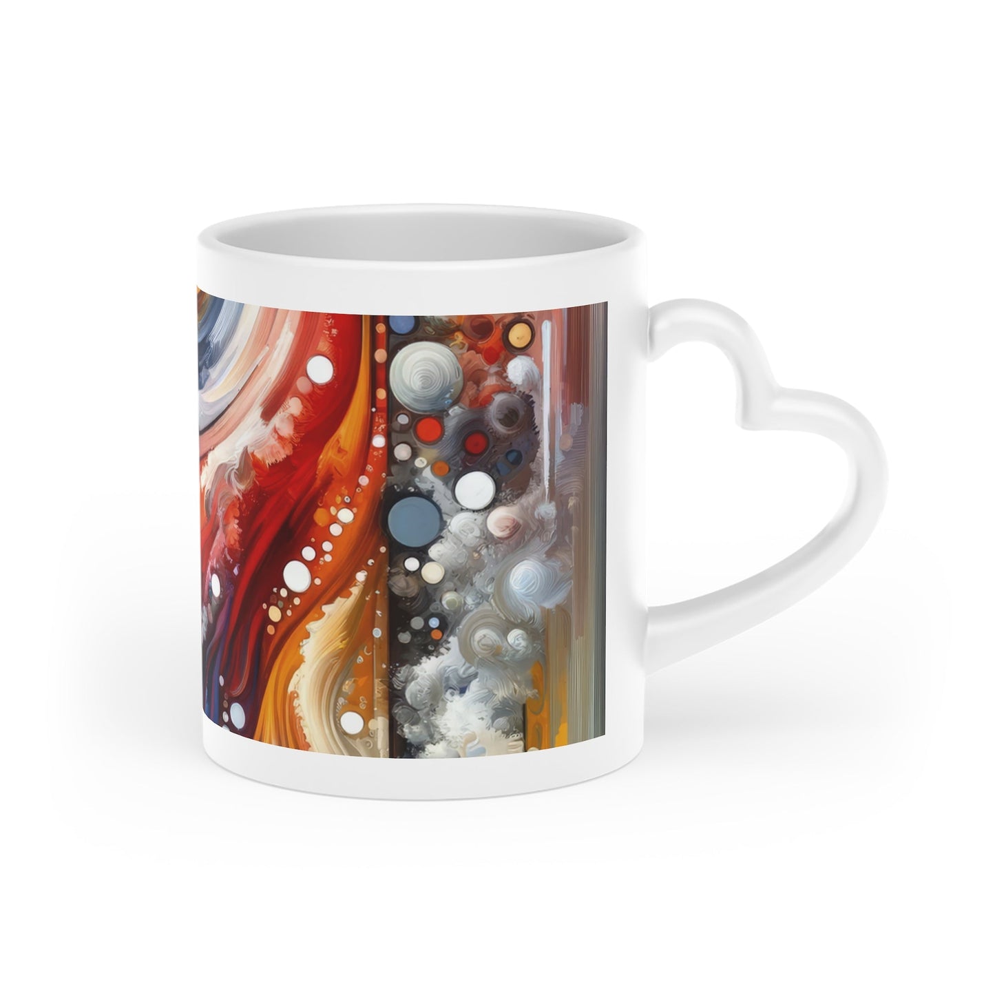 Harmonic Swirl Elegance Heart-Shaped Mug - ATUH.ART