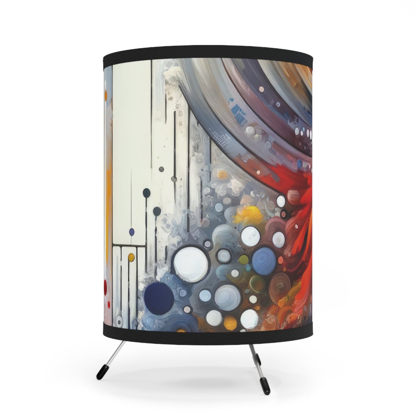 Harmonic Swirl Elegance Tripod Lamp with High-Res Printed Shade, US\CA plug - ATUH.ART