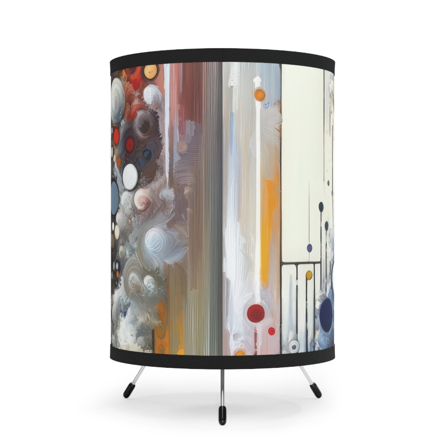 Harmonic Swirl Elegance Tripod Lamp with High-Res Printed Shade, US\CA plug - ATUH.ART
