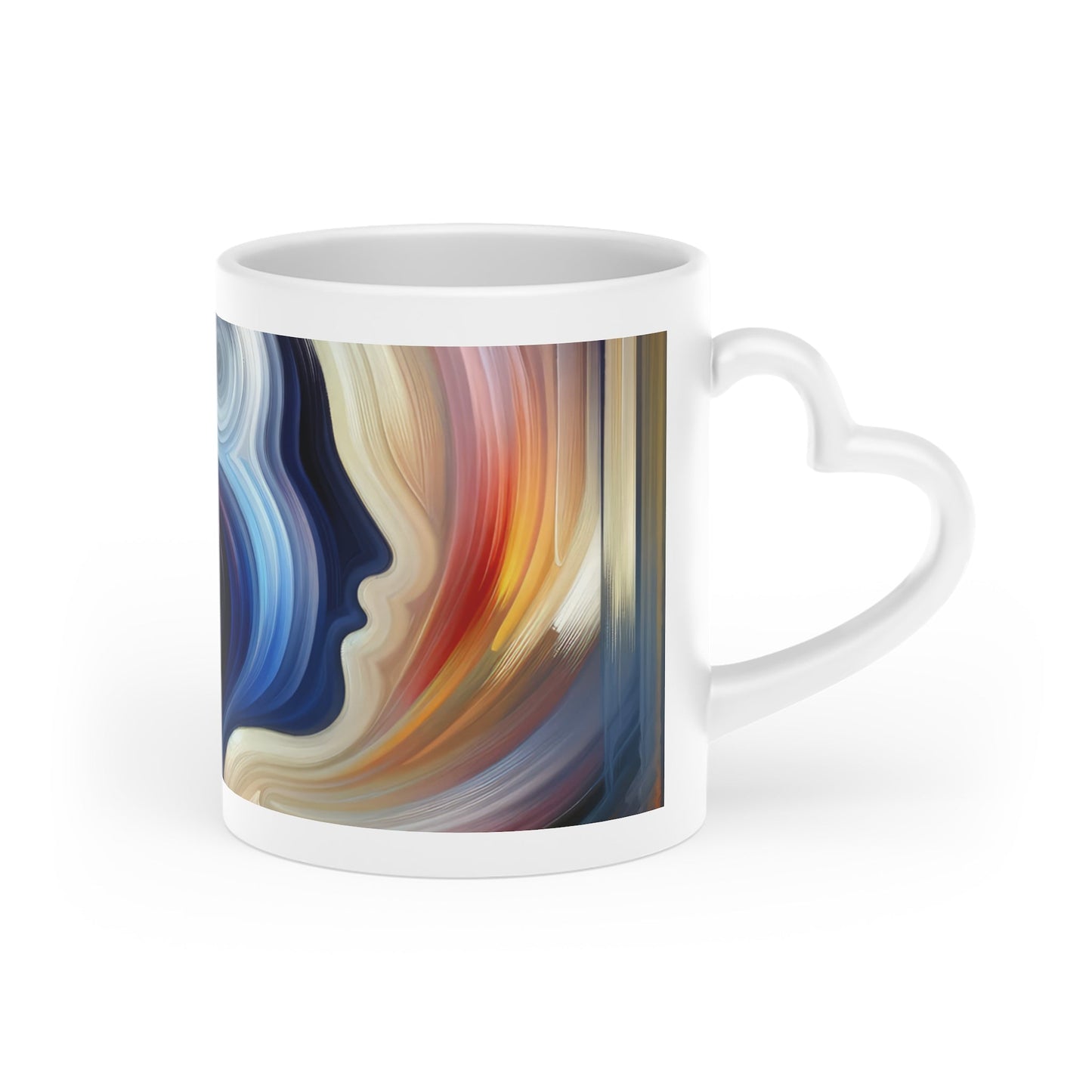 Harmonious Mindset Abstract Heart-Shaped Mug - ATUH.ART