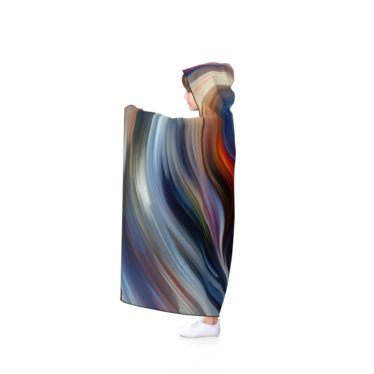 Harmonious Mindset Abstract Hooded Blanket - ATUH.ART