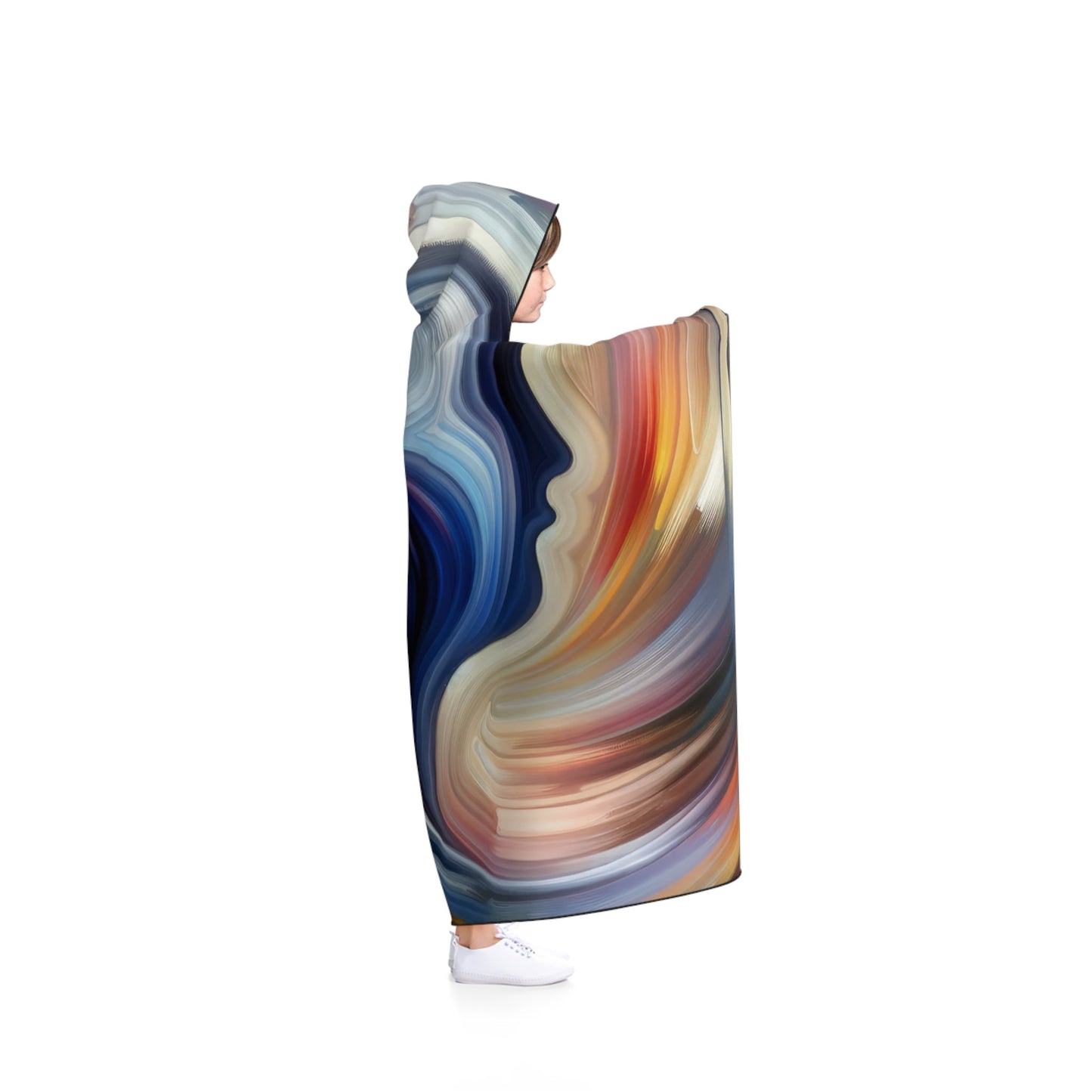 Harmonious Mindset Abstract Hooded Blanket - ATUH.ART