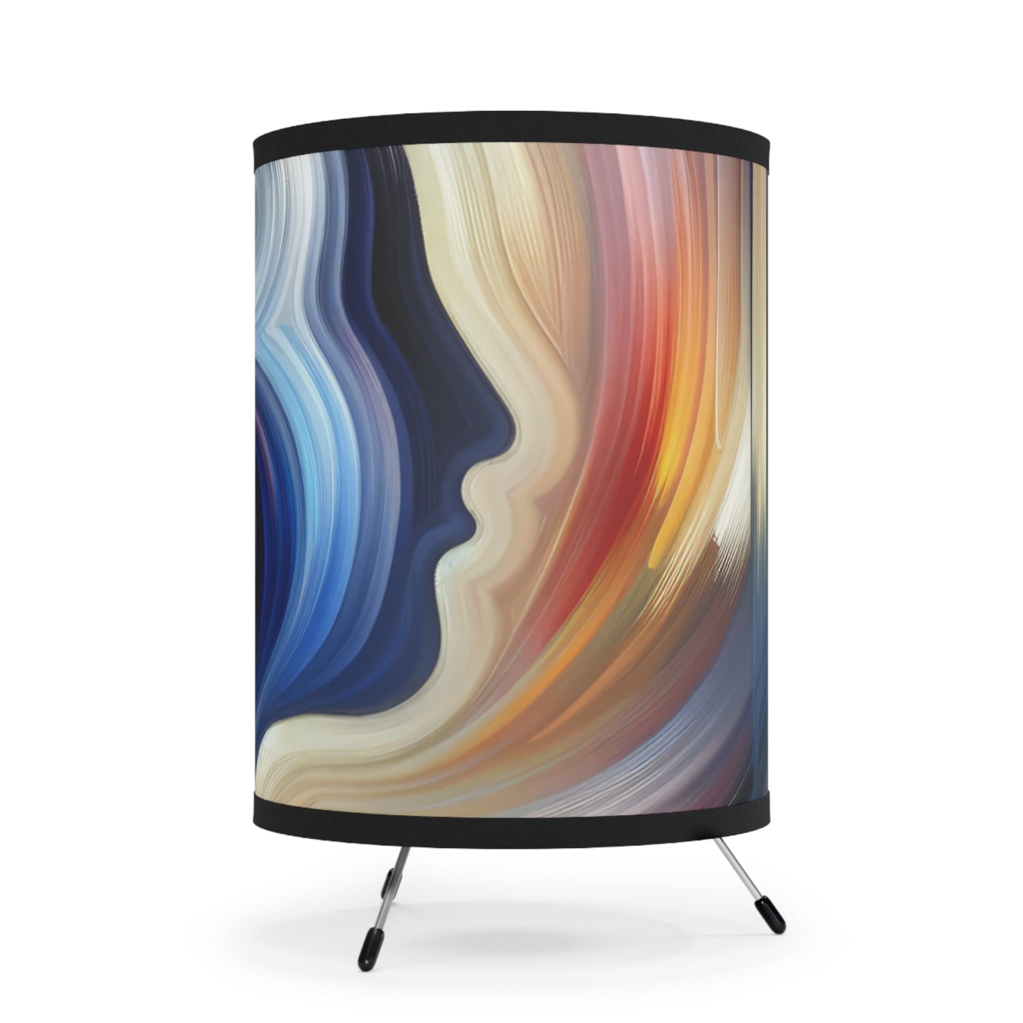 Harmonious Mindset Abstract Tripod Lamp with High-Res Printed Shade, US\CA plug - ATUH.ART