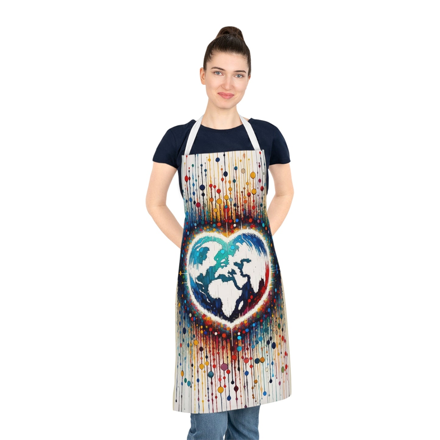 Heartbeats Synchronizing Peace Adult Apron (AOP) - ATUH.ART