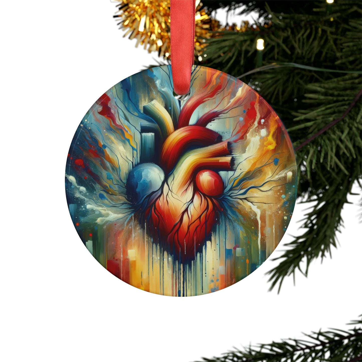 Humanity Heart Unveiled Acrylic Ornament with Ribbon - ATUH.ART