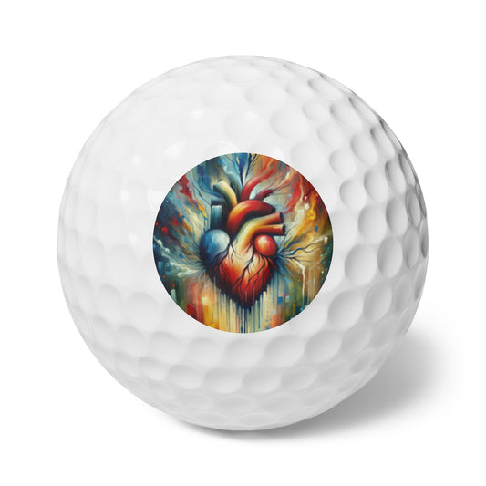 Humanity Heart Unveiled Golf Balls, 6pcs - ATUH.ART