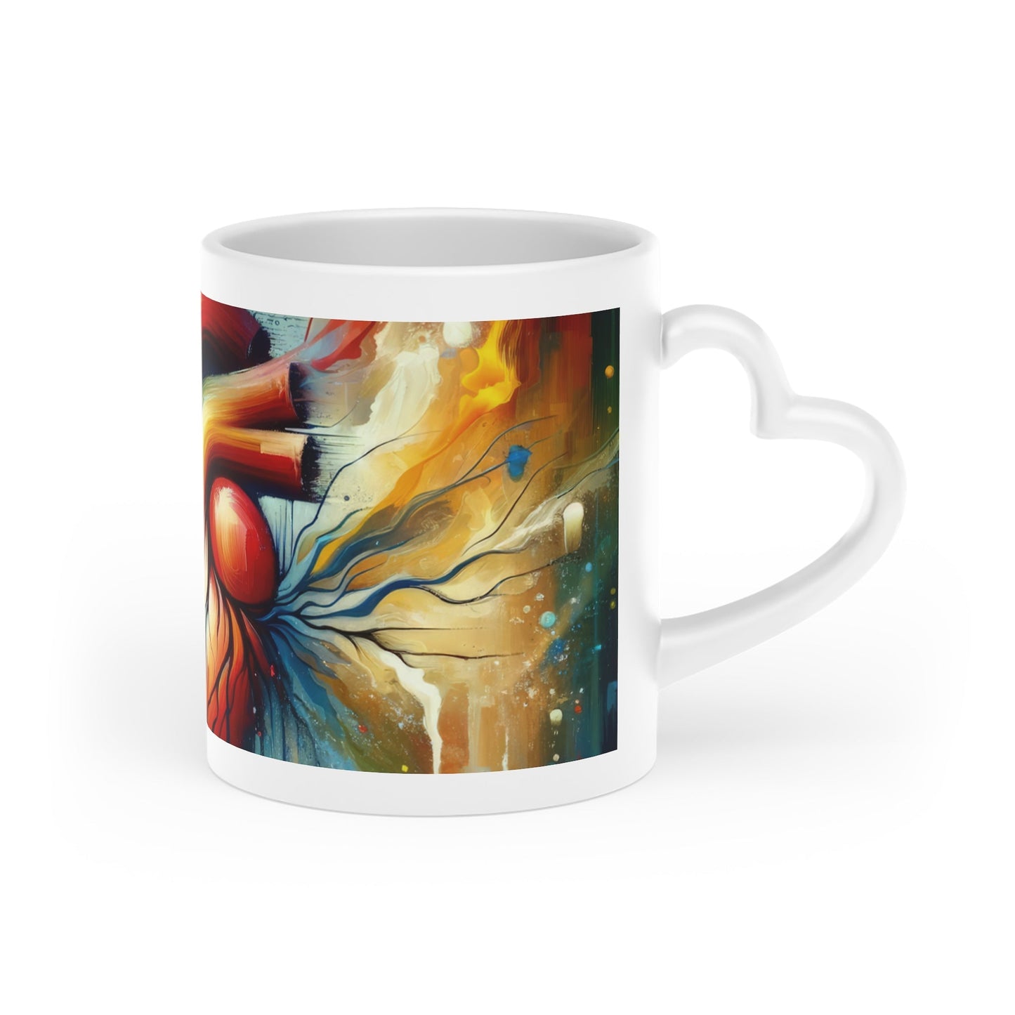 Humanity Heart Unveiled Heart-Shaped Mug - ATUH.ART