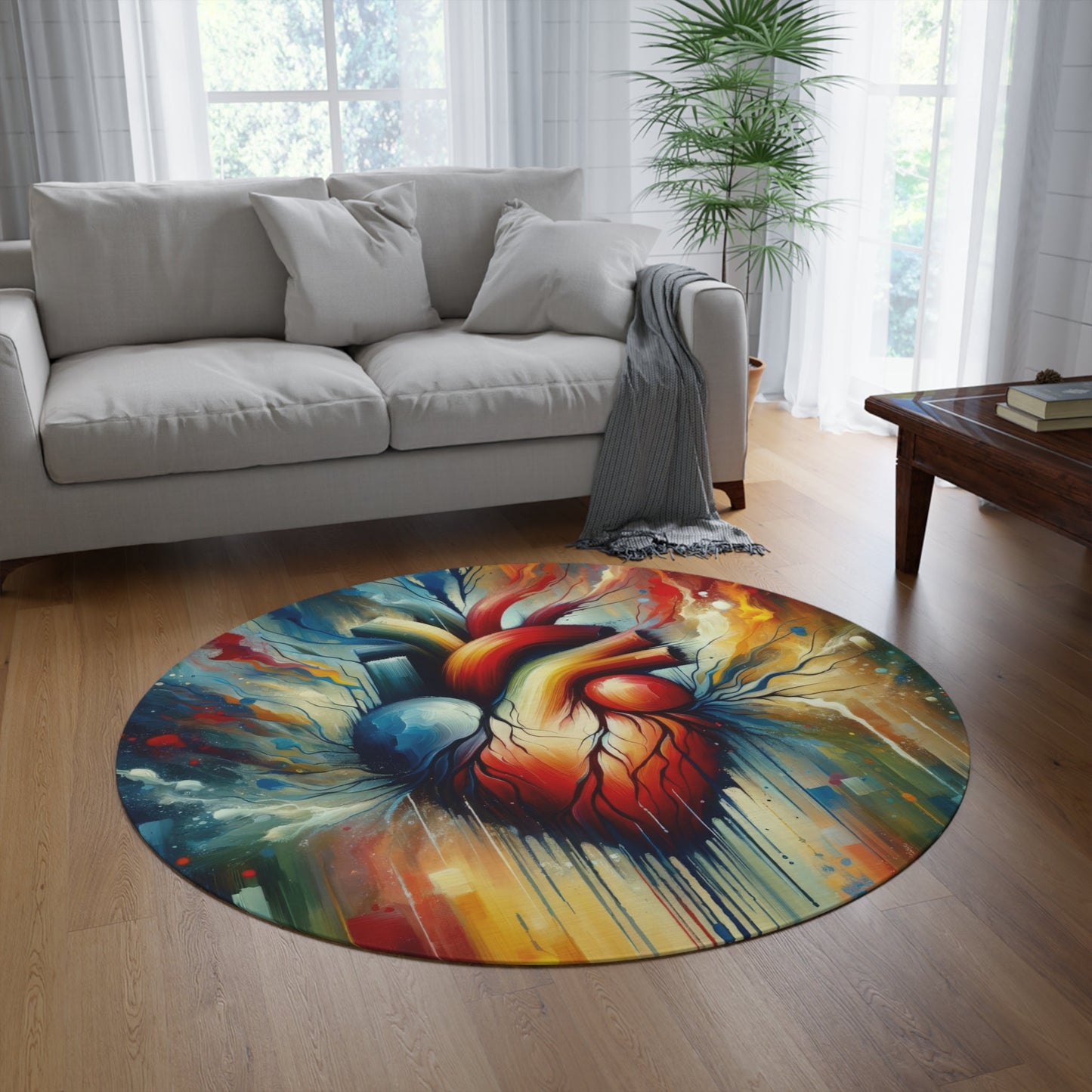 Humanity Heart Unveiled Round Rug - ATUH.ART