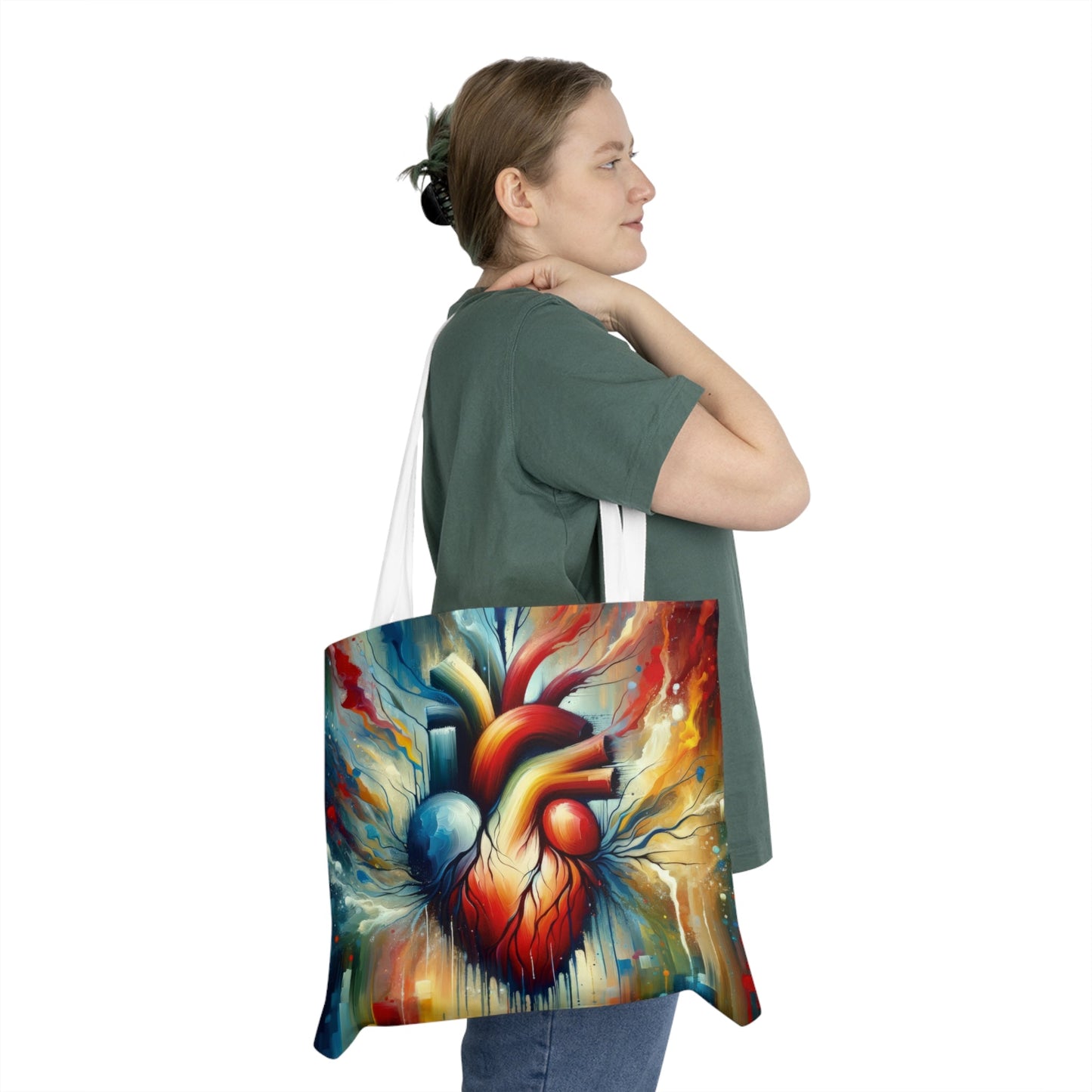 Humanity Heart Unveiled Shoulder Tote Bag (AOP) - ATUH.ART