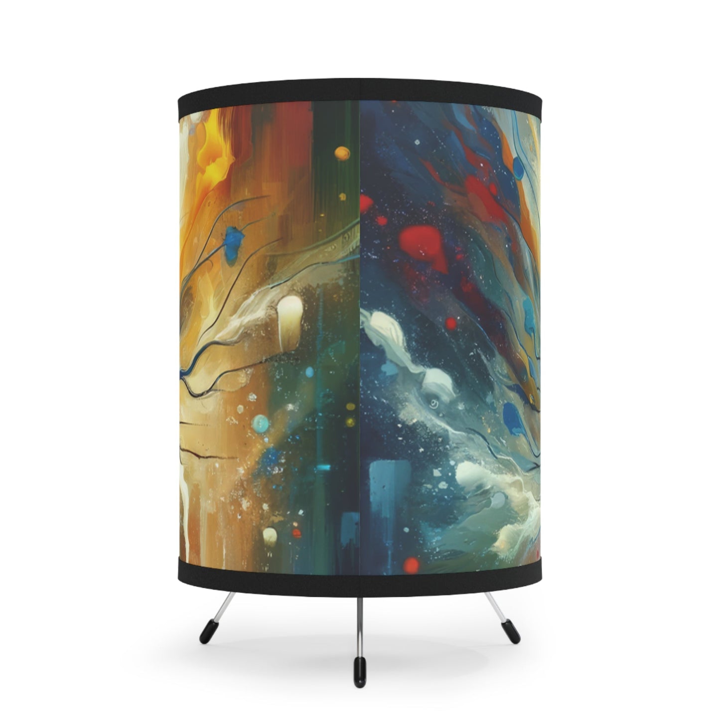 Humanity Heart Unveiled Tripod Lamp with High-Res Printed Shade, US\CA plug - ATUH.ART