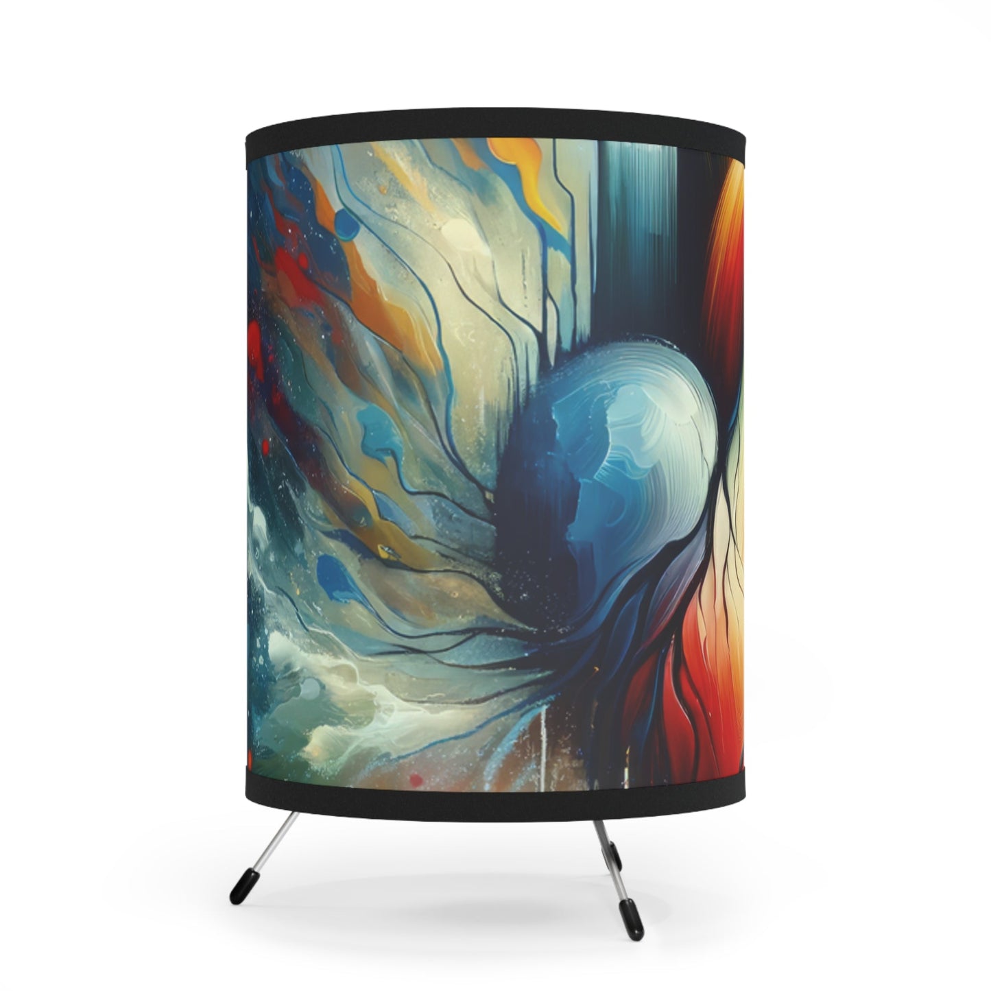 Humanity Heart Unveiled Tripod Lamp with High-Res Printed Shade, US\CA plug - ATUH.ART
