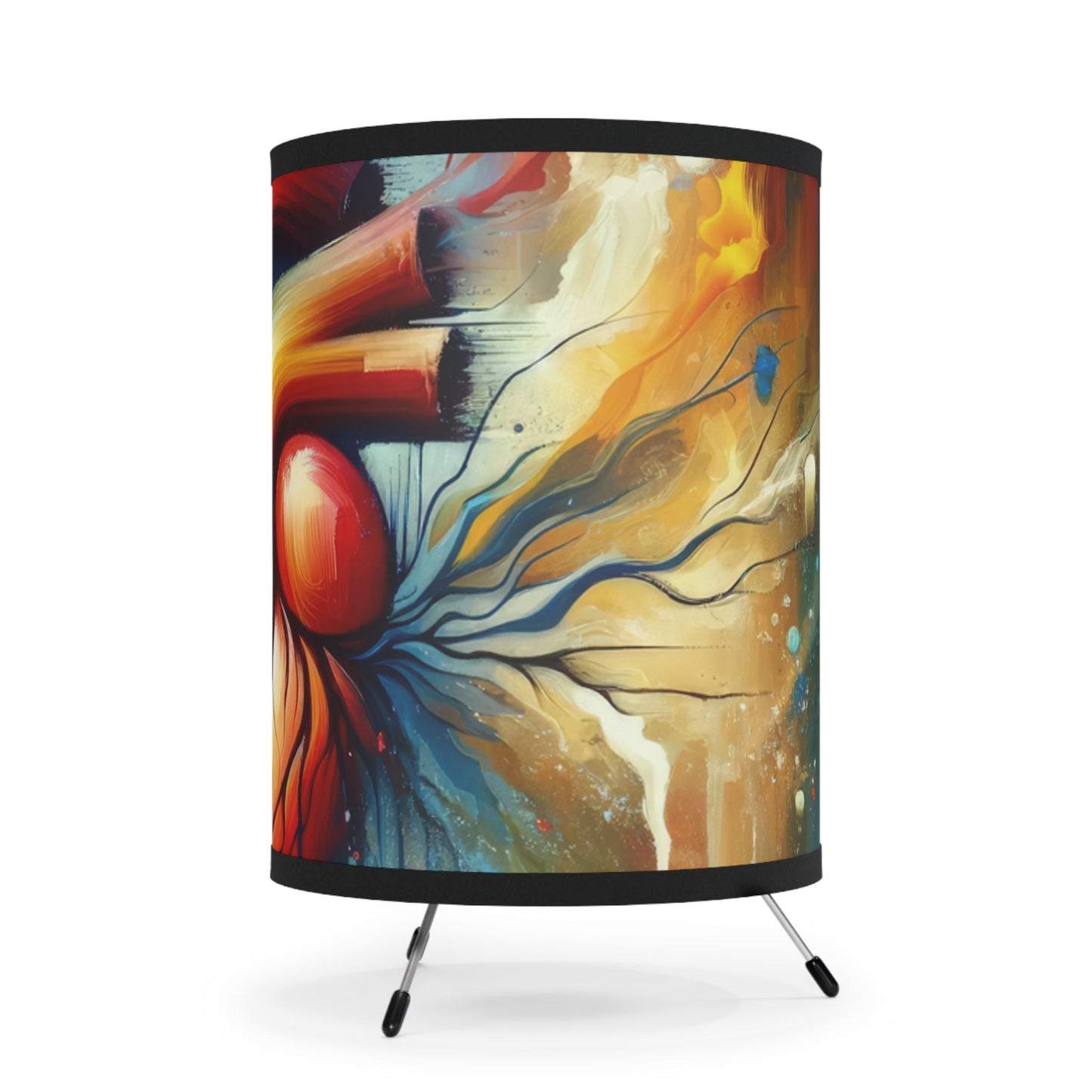 Humanity Heart Unveiled Tripod Lamp with High-Res Printed Shade, US\CA plug - ATUH.ART