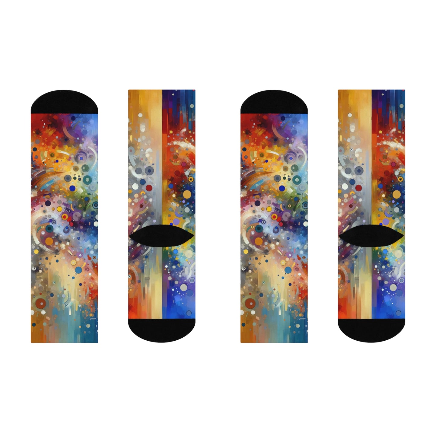 Humorous Unified Tachism Cushioned Crew Socks - ATUH.ART