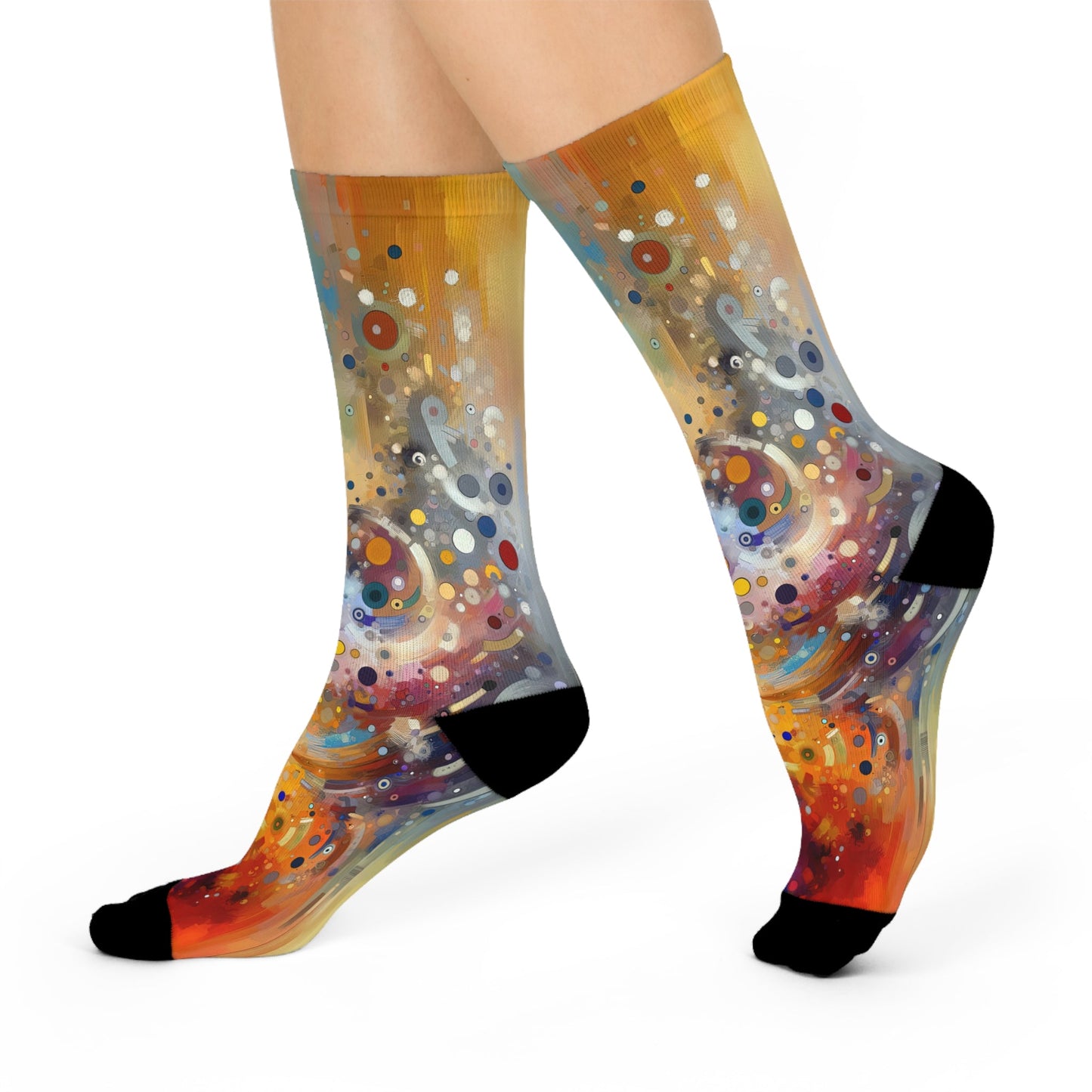 Humorous Unified Tachism Cushioned Crew Socks - ATUH.ART
