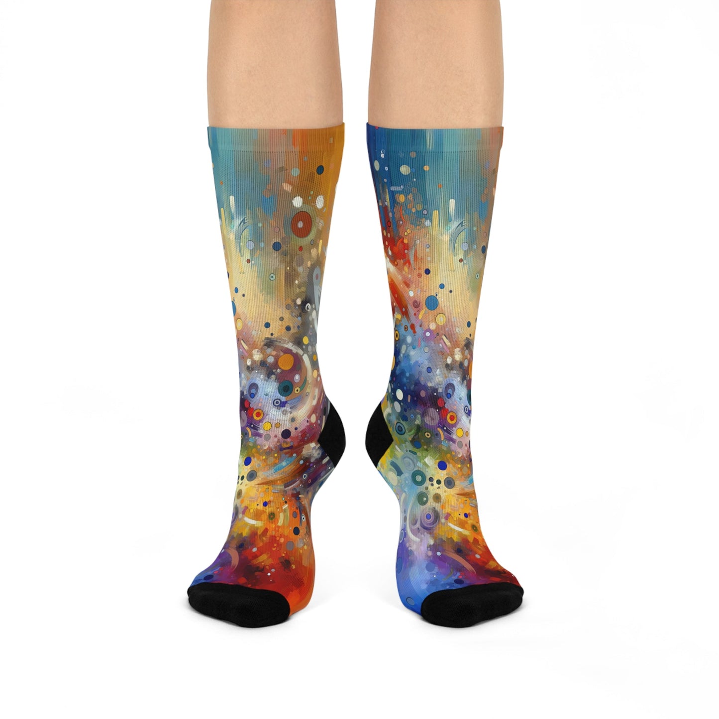 Humorous Unified Tachism Cushioned Crew Socks - ATUH.ART