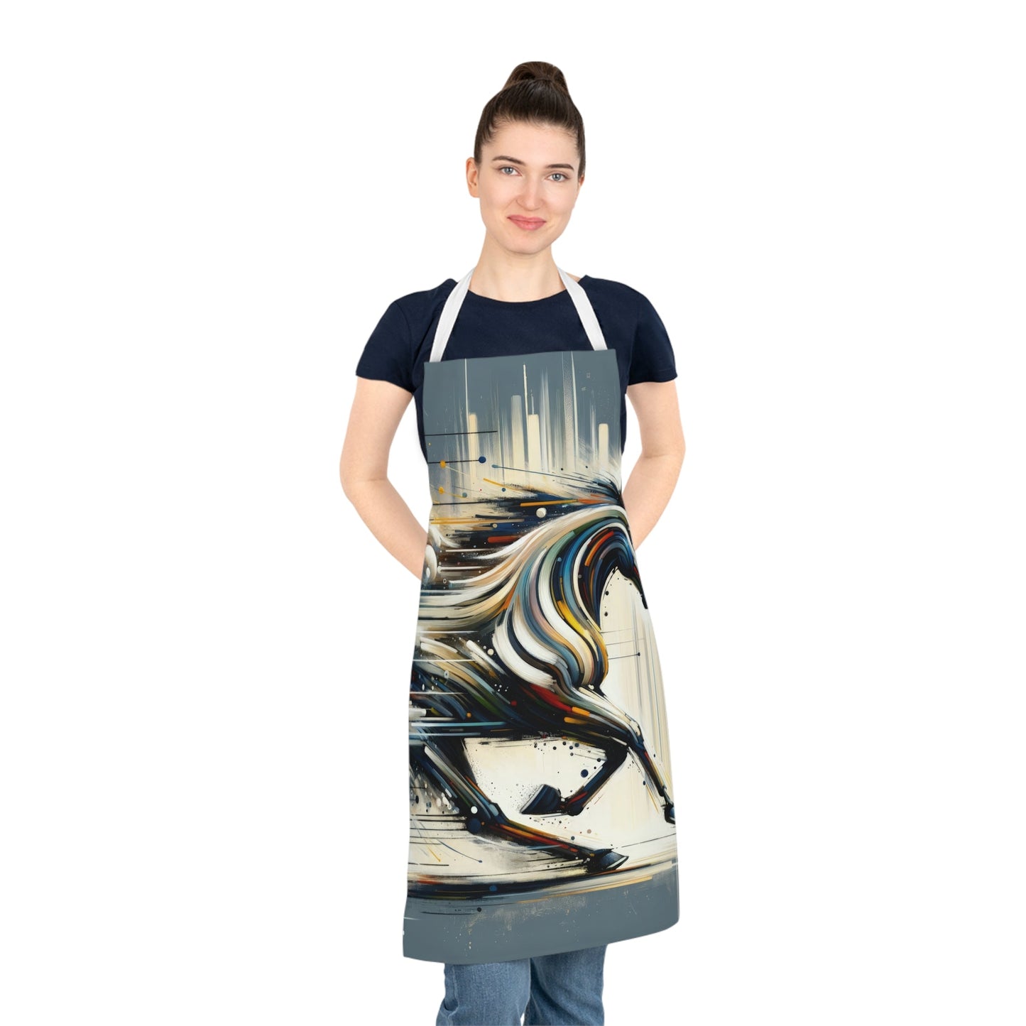 Hyperlinked Horsepower Gallop Adult Apron (AOP) - ATUH.ART