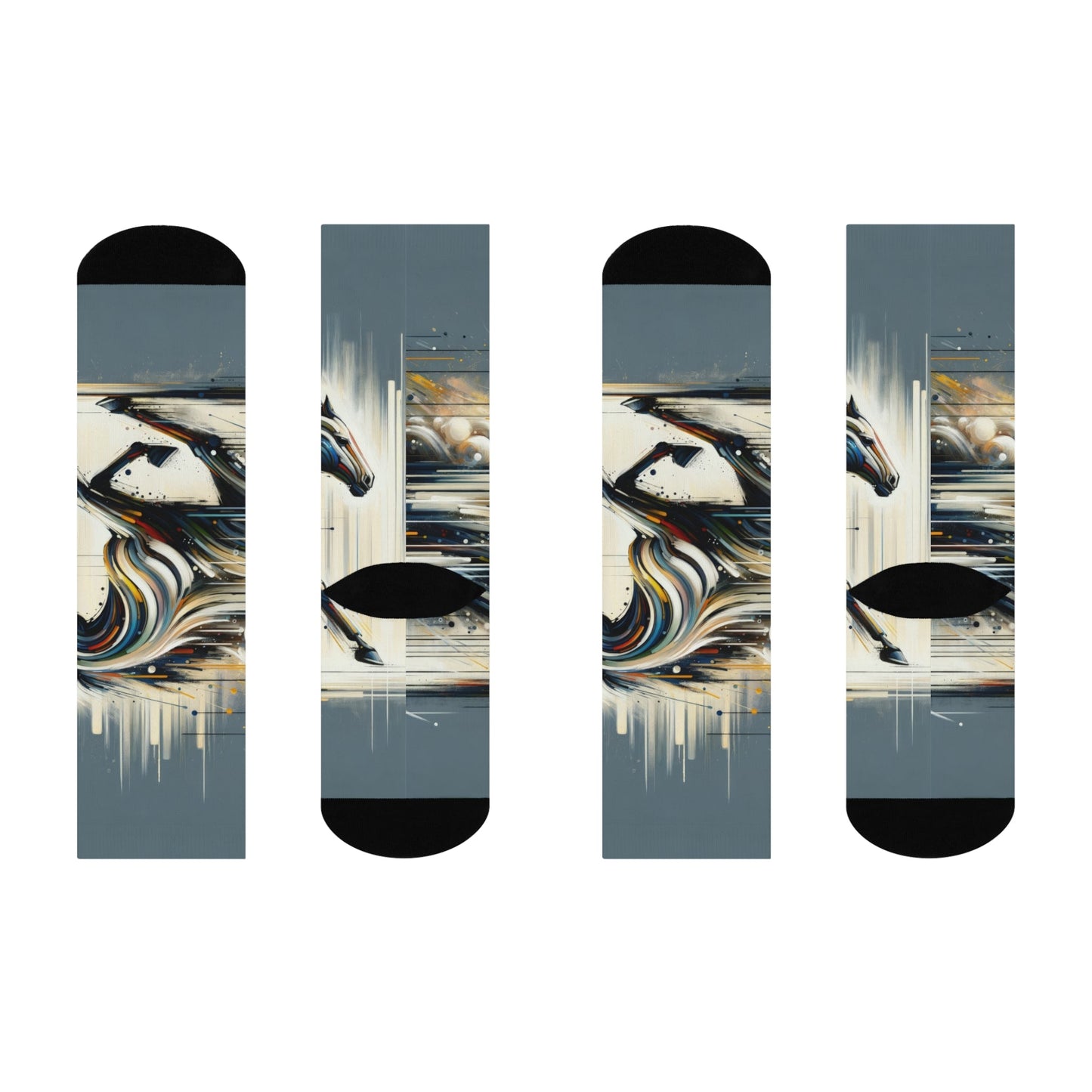 Hyperlinked Horsepower Gallop Cushioned Crew Socks - ATUH.ART