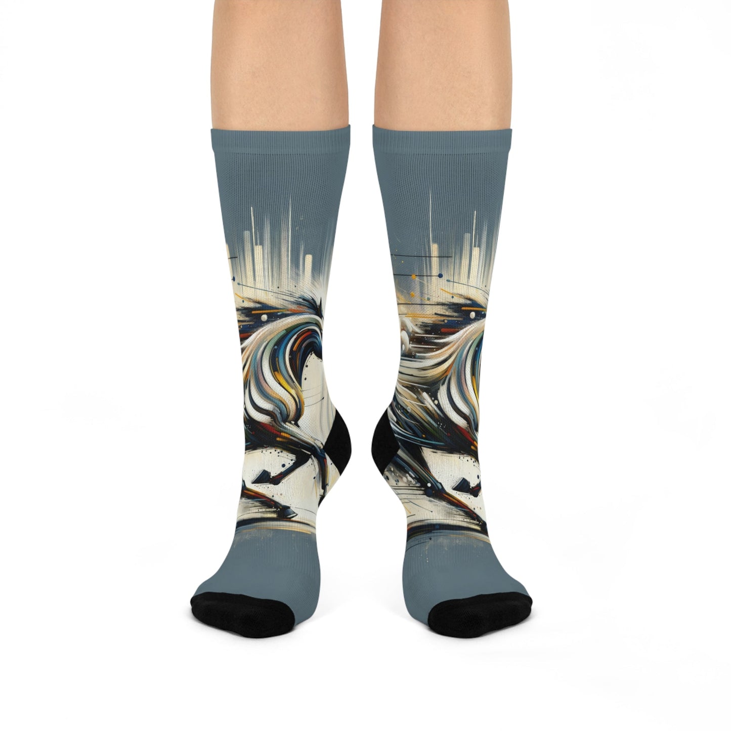 Hyperlinked Horsepower Gallop Cushioned Crew Socks - ATUH.ART