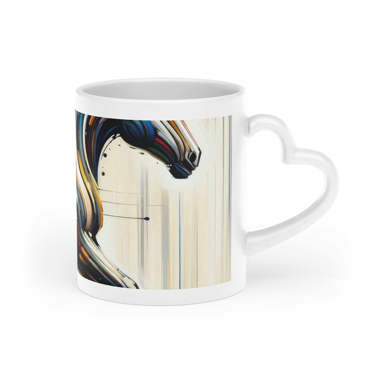 Hyperlinked Horsepower Gallop Heart-Shaped Mug - ATUH.ART