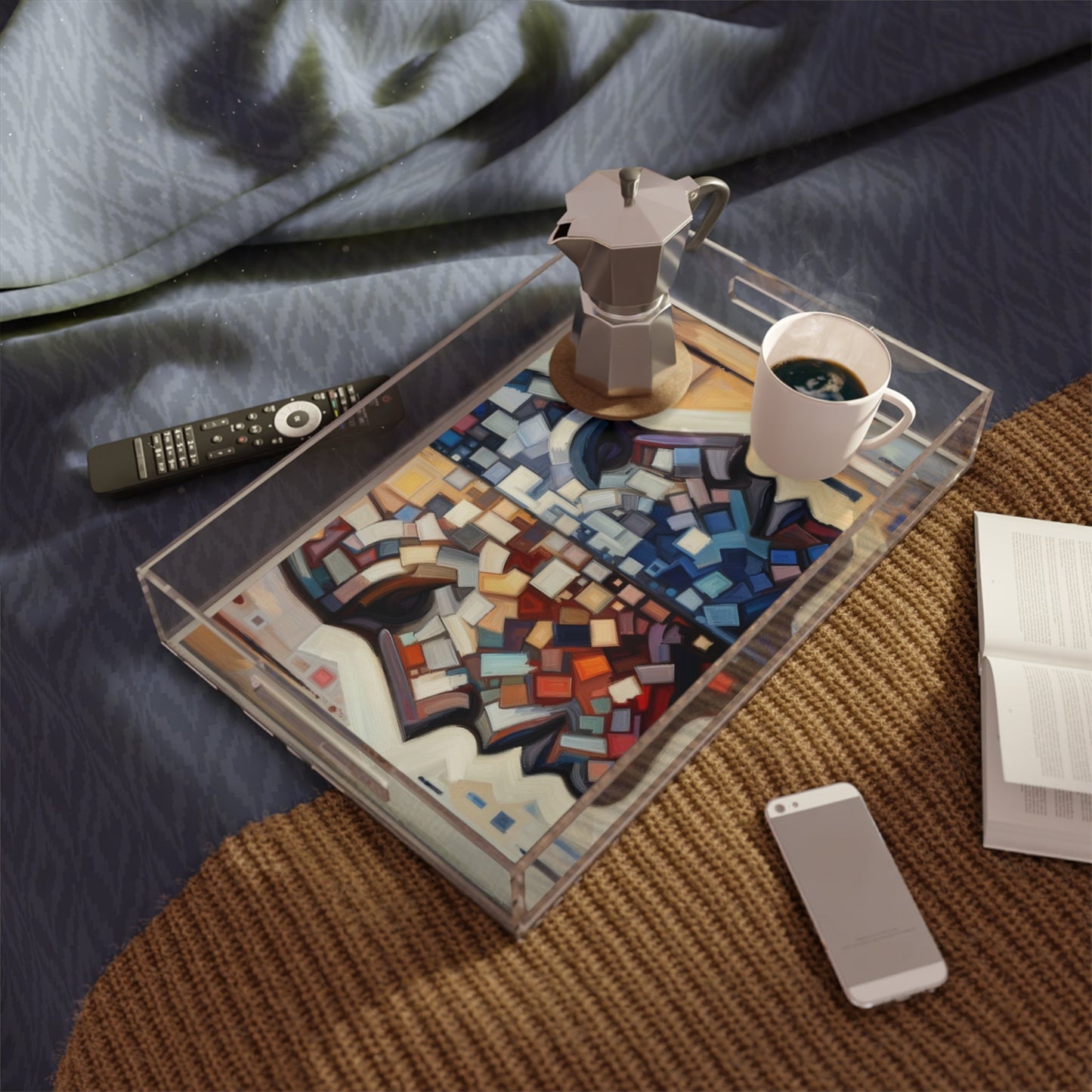 Identity Tachism Intersection Acrylic Serving Tray - ATUH.ART