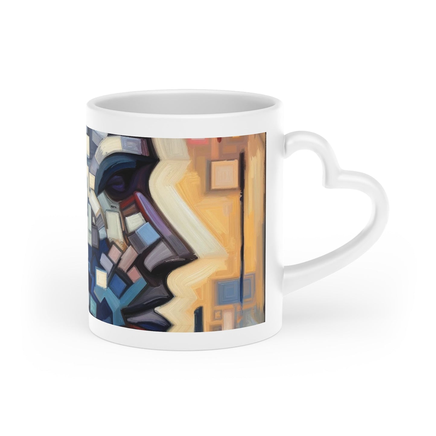 Identity Tachism Intersection Heart-Shaped Mug - ATUH.ART