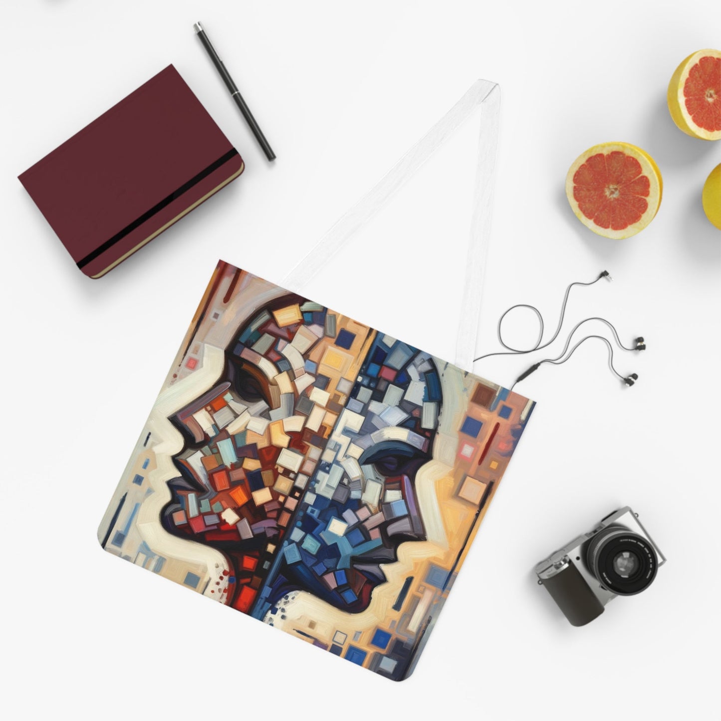 Identity Tachism Intersection Shoulder Tote Bag (AOP) - ATUH.ART