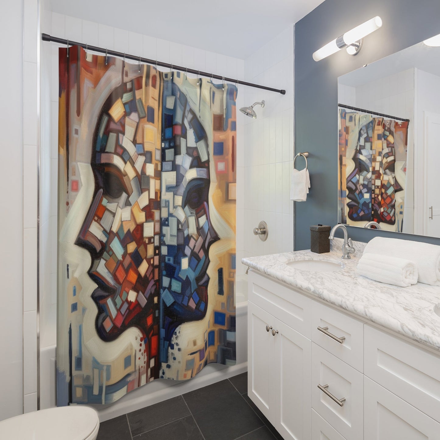 Identity Tachism Intersection Shower Curtains - ATUH.ART