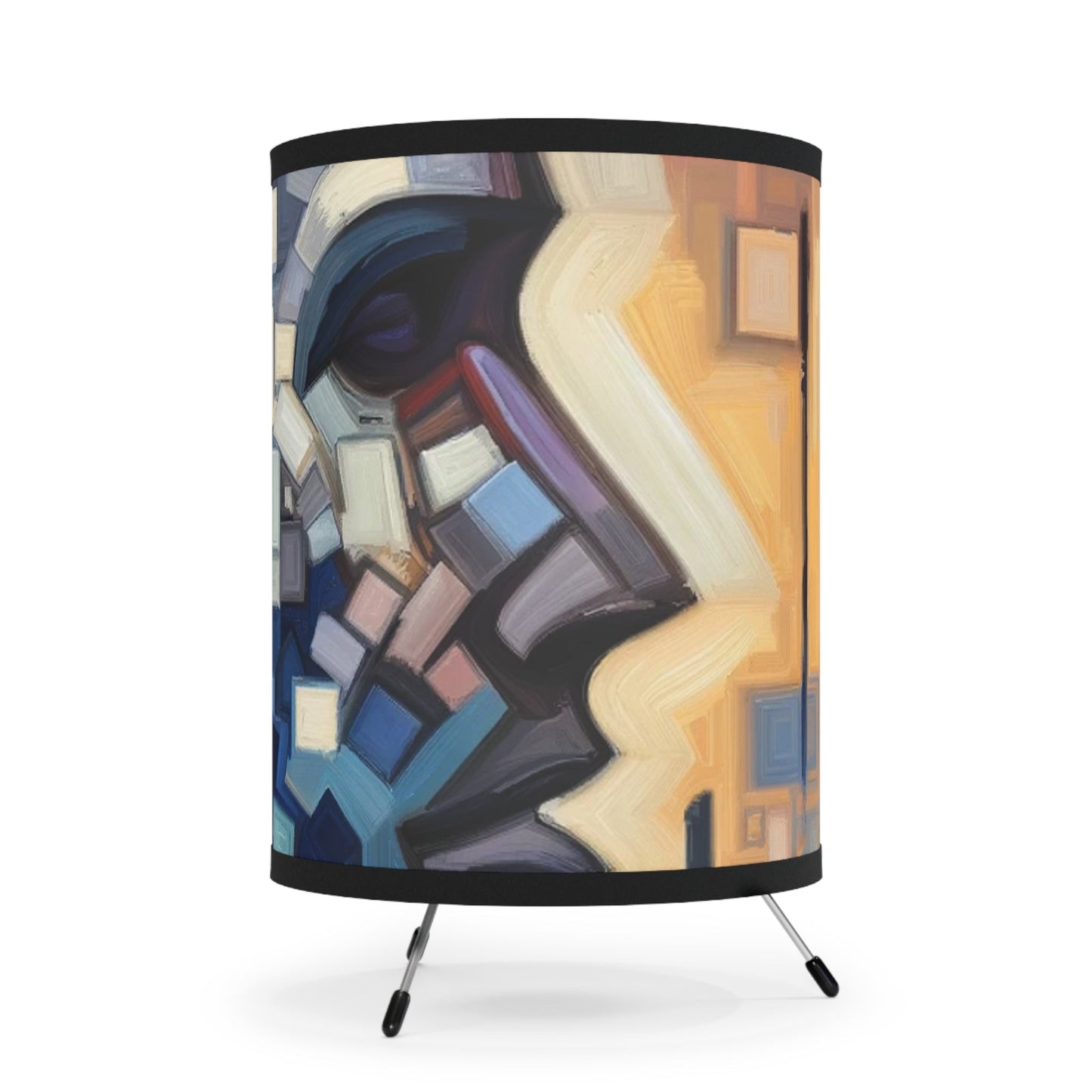 Identity Tachism Intersection Tripod Lamp with High-Res Printed Shade, US\CA plug - ATUH.ART