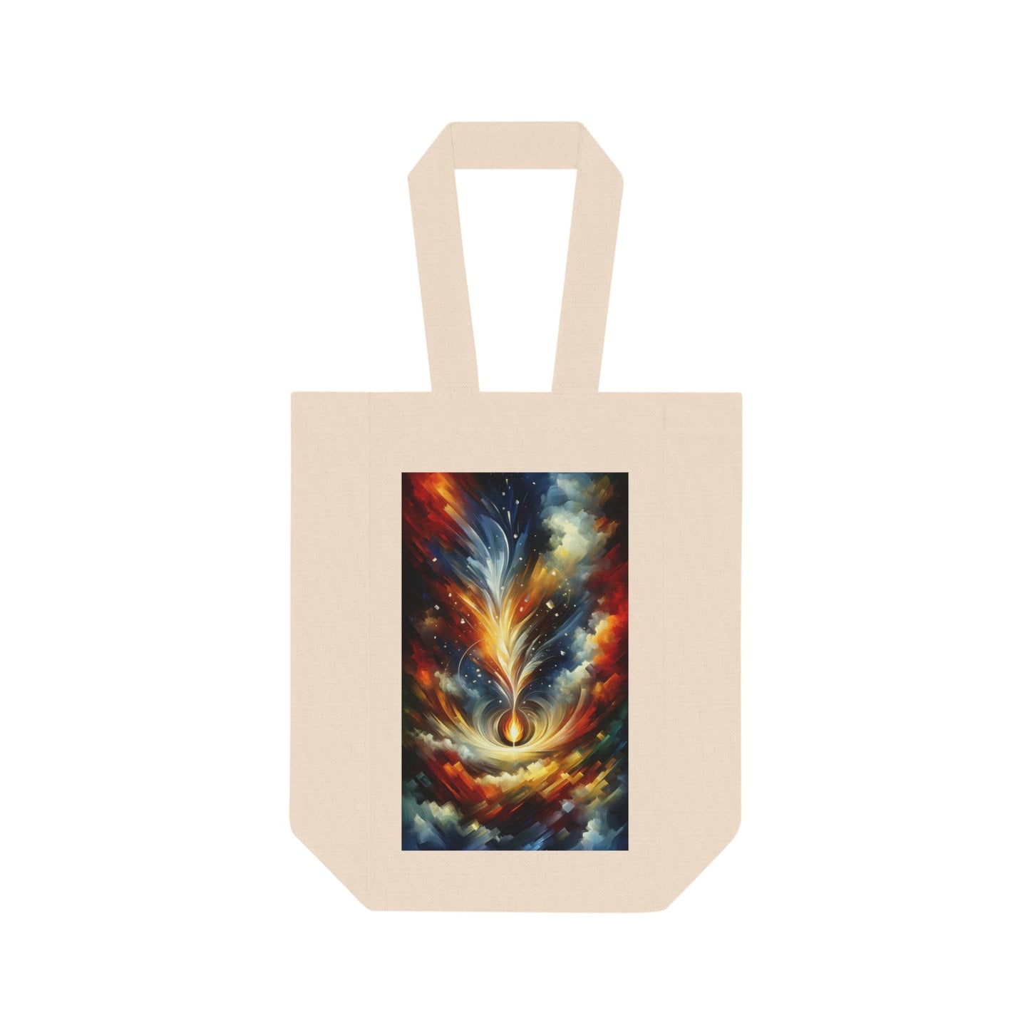 Igniting Transformational Currents Double Wine Tote Bag - ATUH.ART
