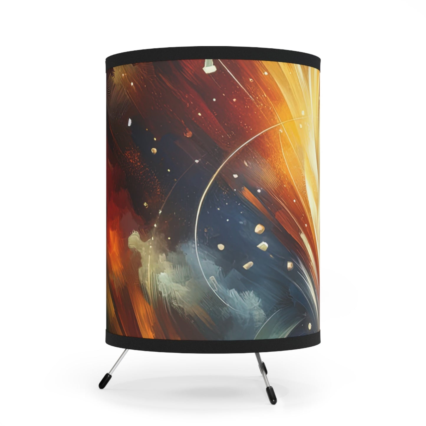 Igniting Transformational Currents Tripod Lamp with High-Res Printed Shade, US\CA plug - ATUH.ART