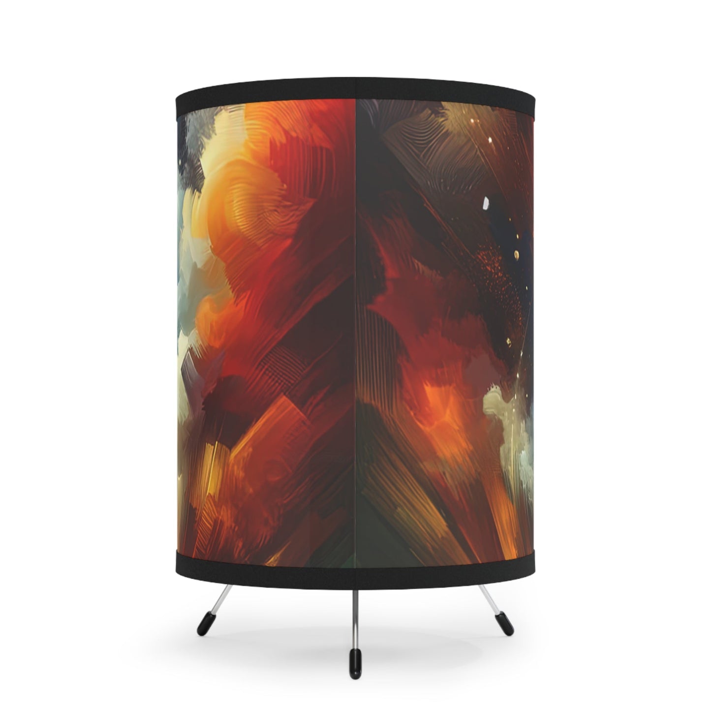 Igniting Transformational Currents Tripod Lamp with High-Res Printed Shade, US\CA plug - ATUH.ART