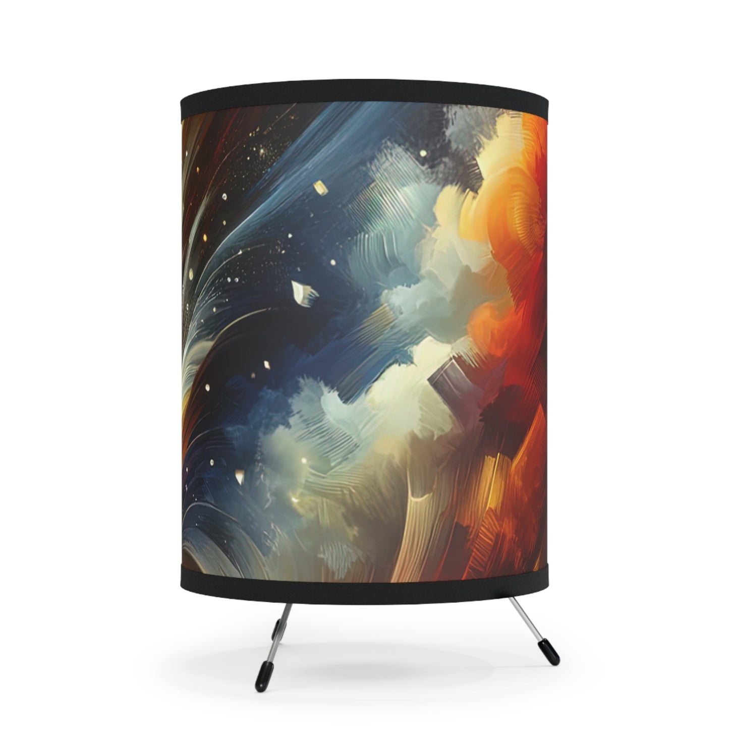 Igniting Transformational Currents Tripod Lamp with High-Res Printed Shade, US\CA plug - ATUH.ART