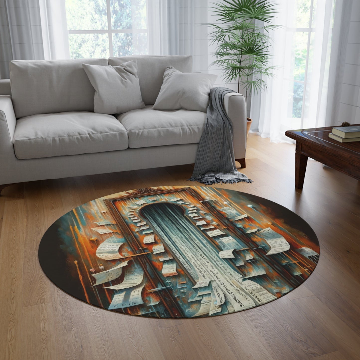 Illuminated Truths Mirror Round Rug - ATUH.ART