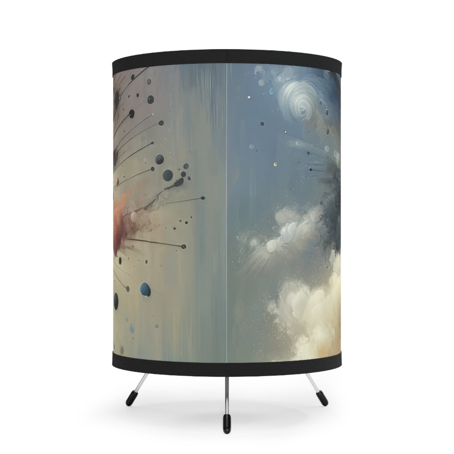 Impactful Deeds Ripple Tripod Lamp with High-Res Printed Shade, US\CA plug - ATUH.ART