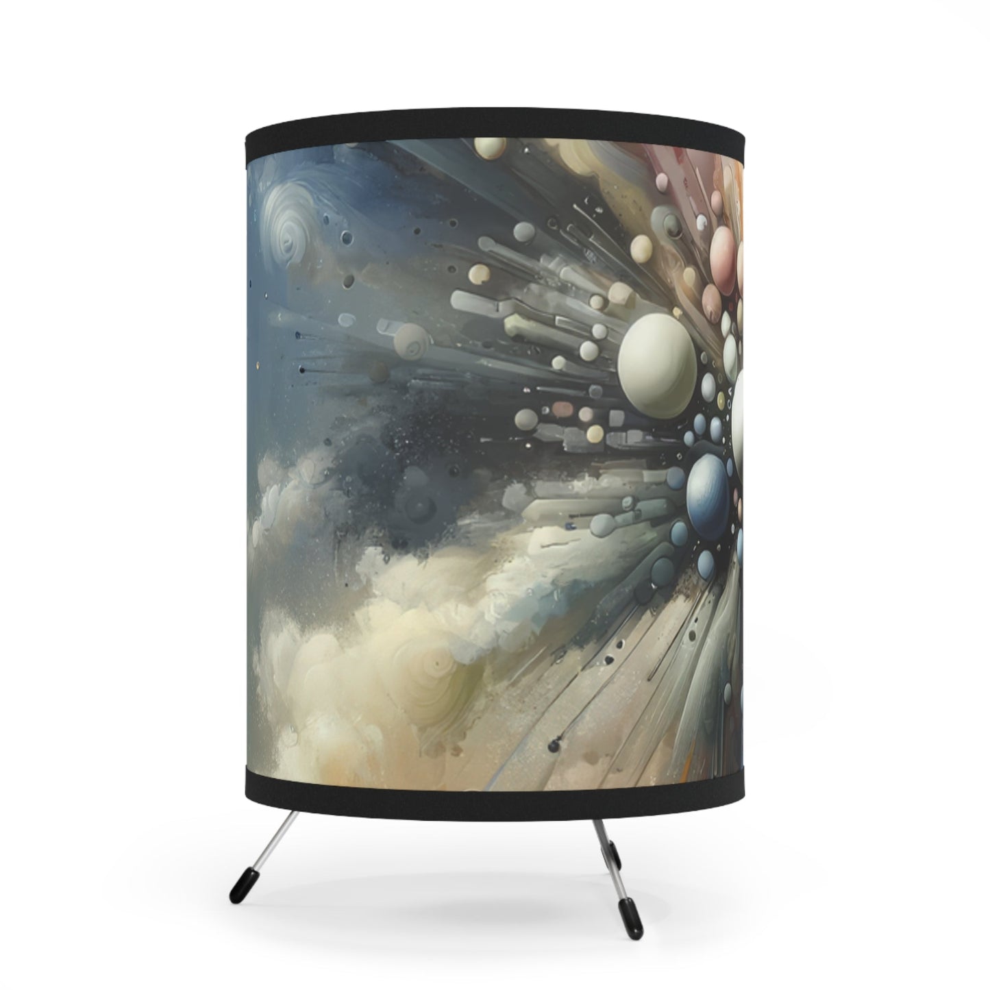 Impactful Deeds Ripple Tripod Lamp with High-Res Printed Shade, US\CA plug - ATUH.ART
