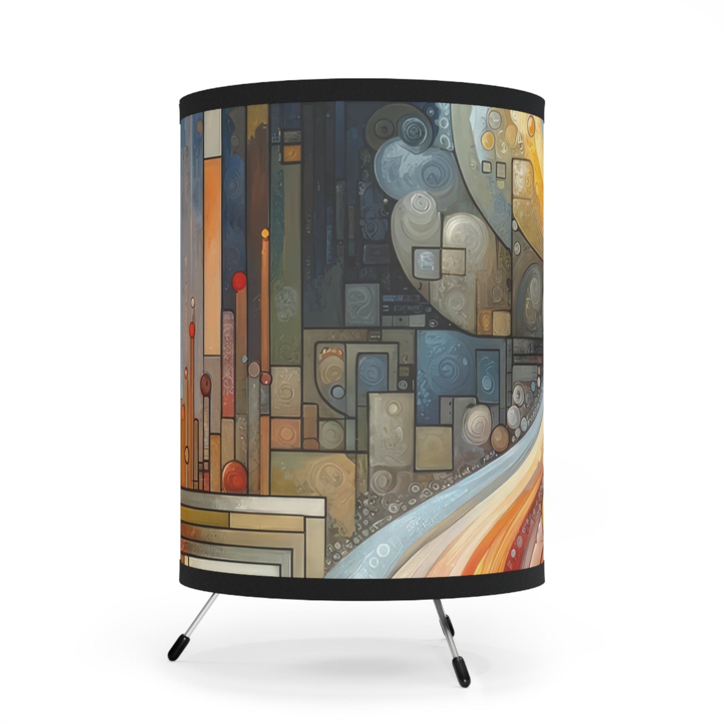Incrementalism Anthem Unity Tripod Lamp with High-Res Printed Shade, US\CA plug - ATUH.ART