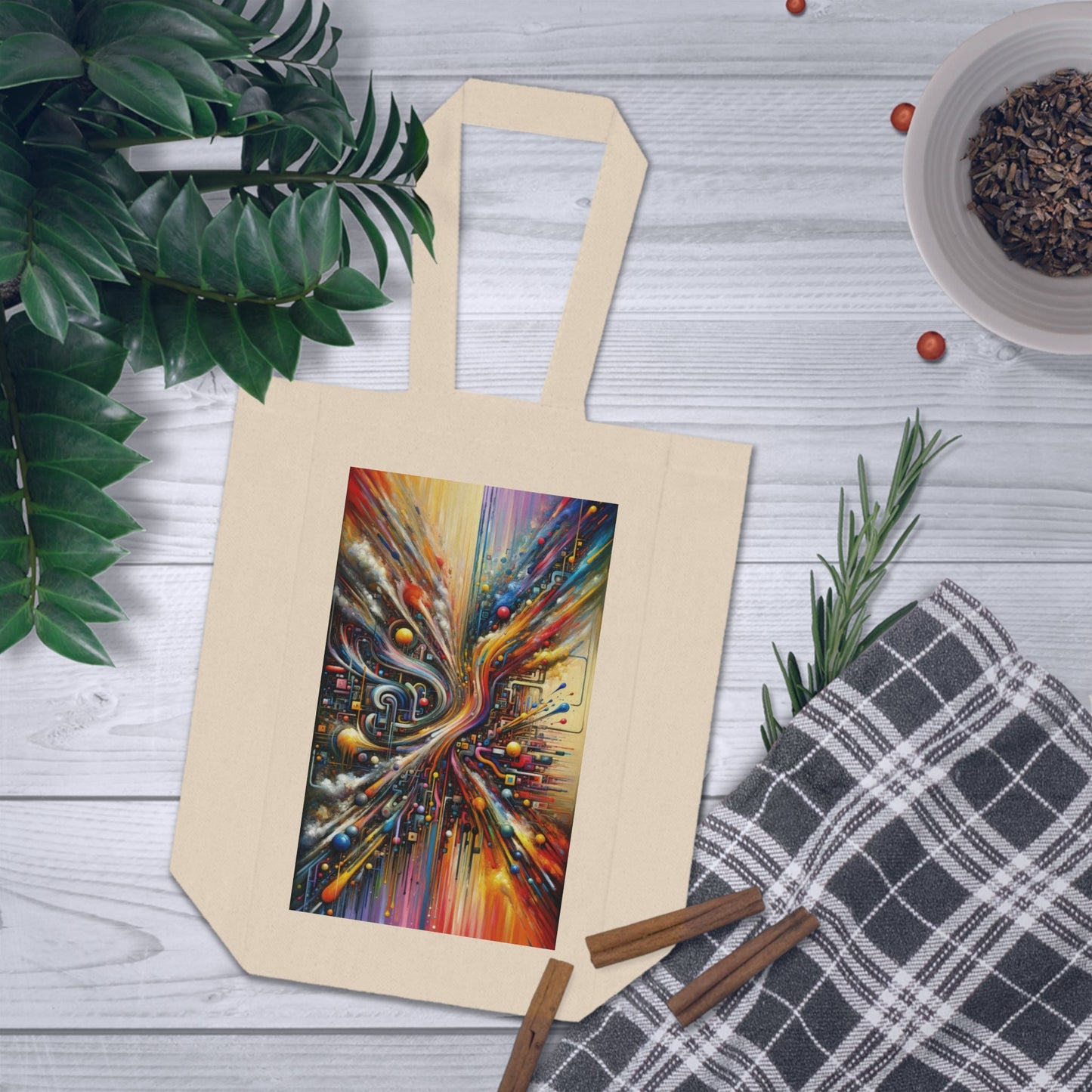 Information Bottleneck Cascade Double Wine Tote Bag - ATUH.ART
