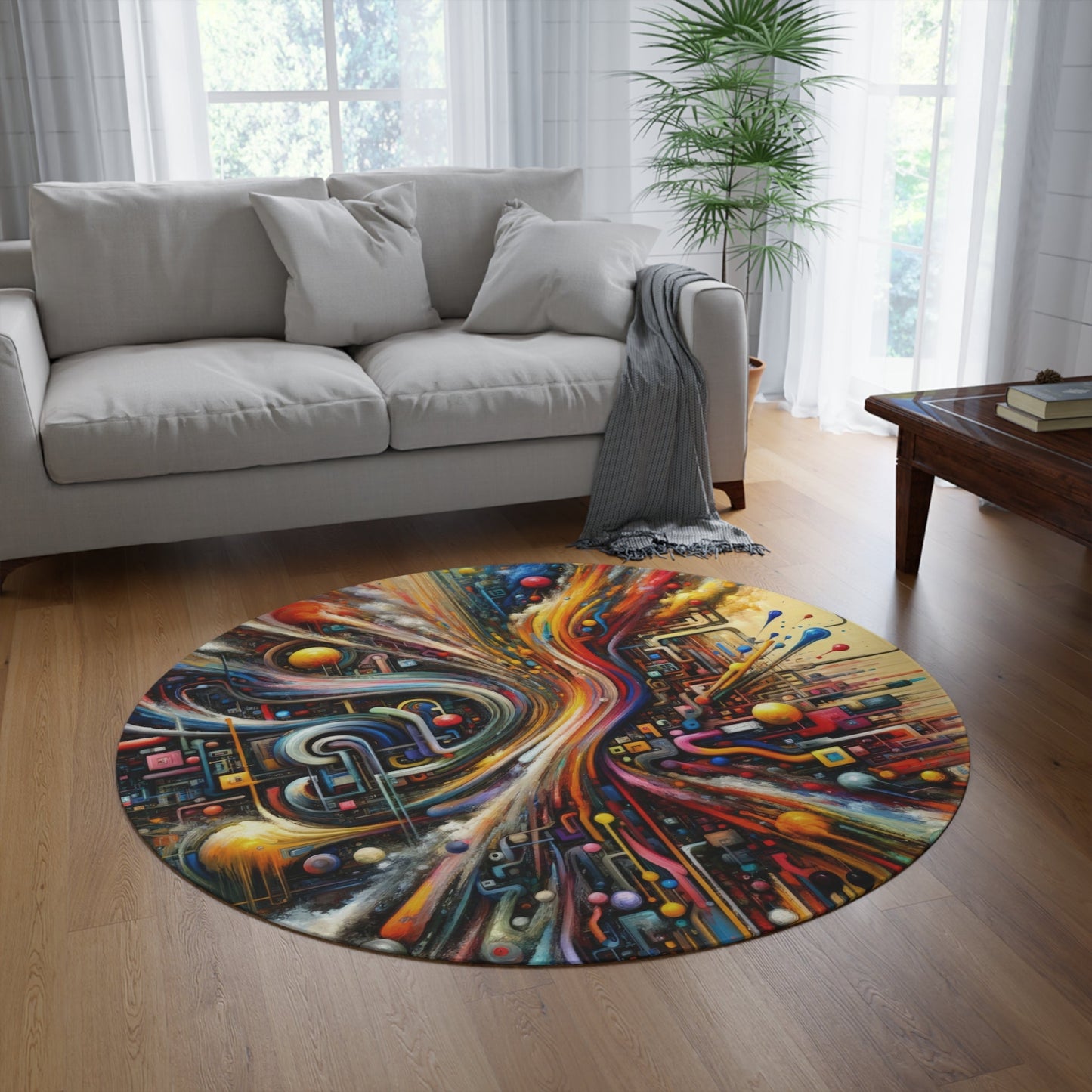 Information Bottleneck Cascade Round Rug - ATUH.ART
