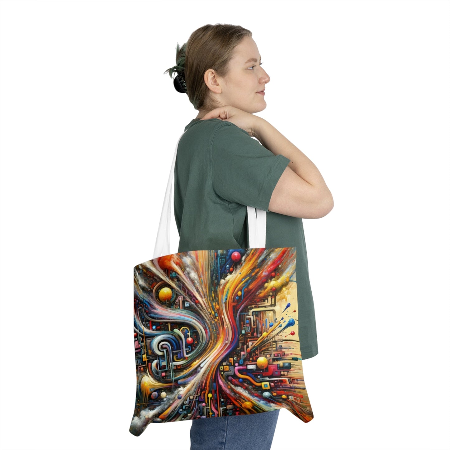 Information Bottleneck Cascade Shoulder Tote Bag (AOP) - ATUH.ART