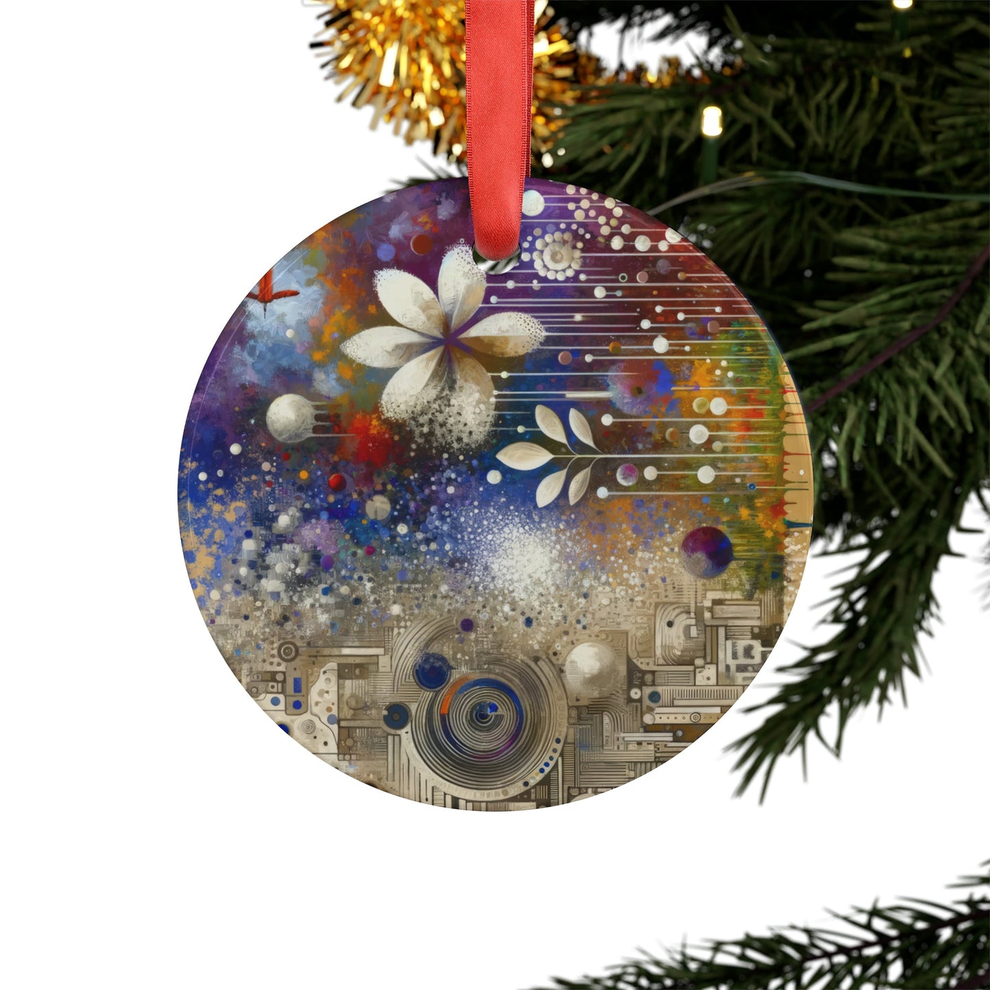 Inner Algorithm Synthesis Acrylic Ornament with Ribbon - ATUH.ART