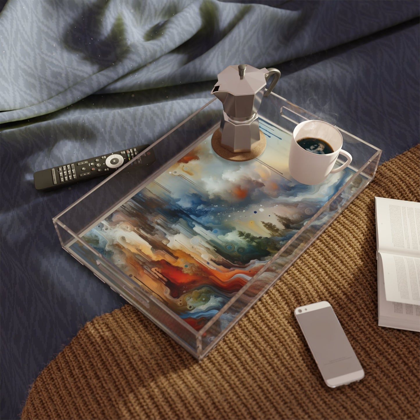 Inner Journey Abstract Acrylic Serving Tray - ATUH.ART