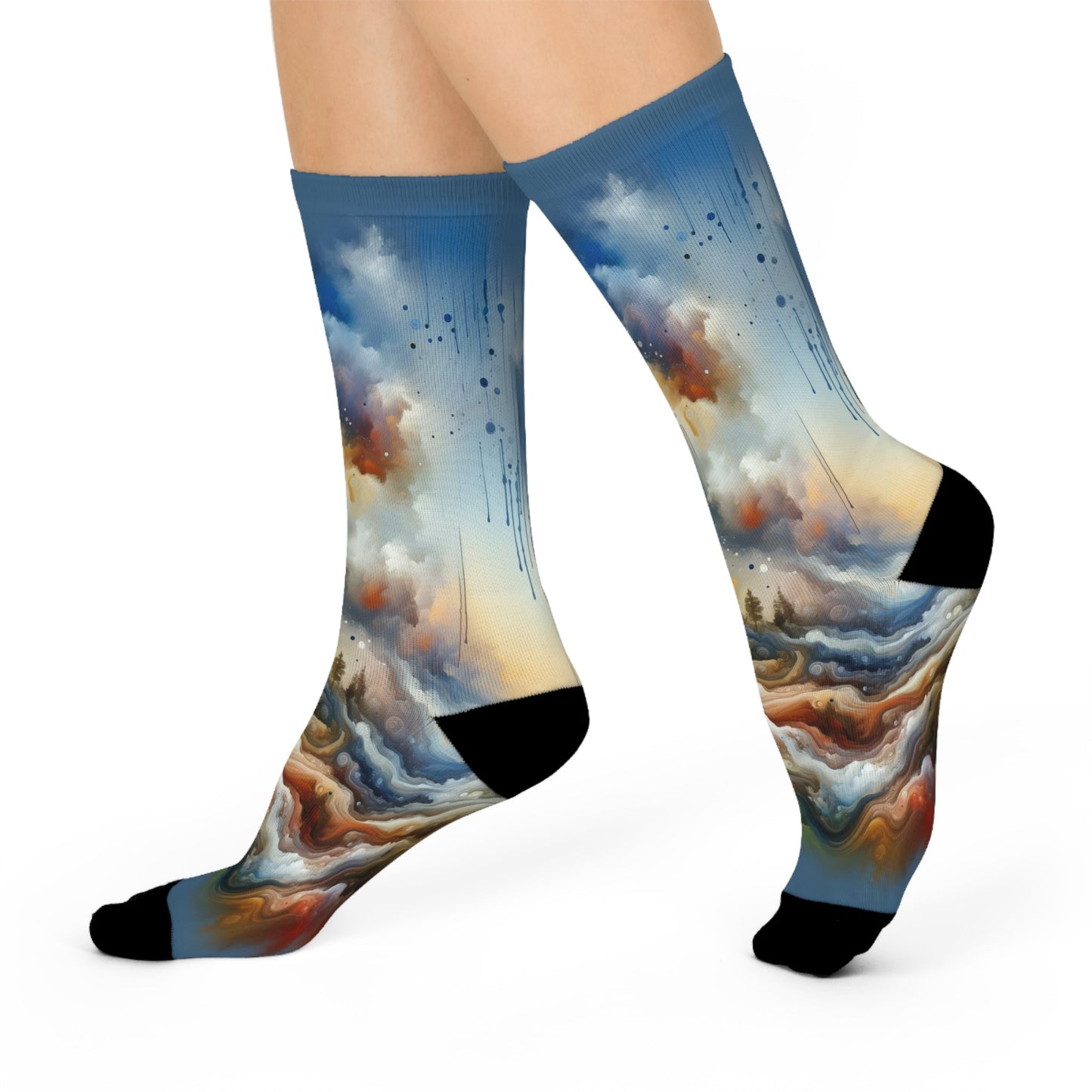 Inner Journey Abstract Cushioned Crew Socks - ATUH.ART