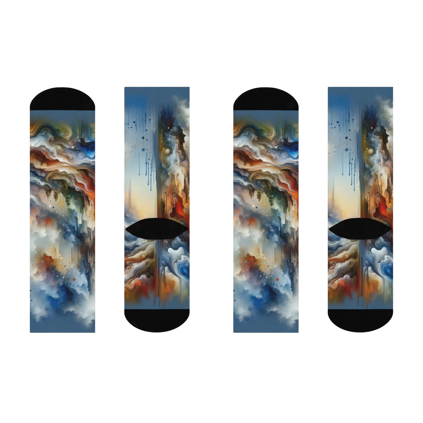 Inner Journey Abstract Cushioned Crew Socks - ATUH.ART