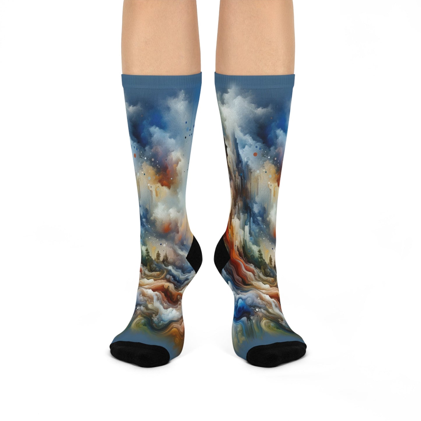 Inner Journey Abstract Cushioned Crew Socks - ATUH.ART